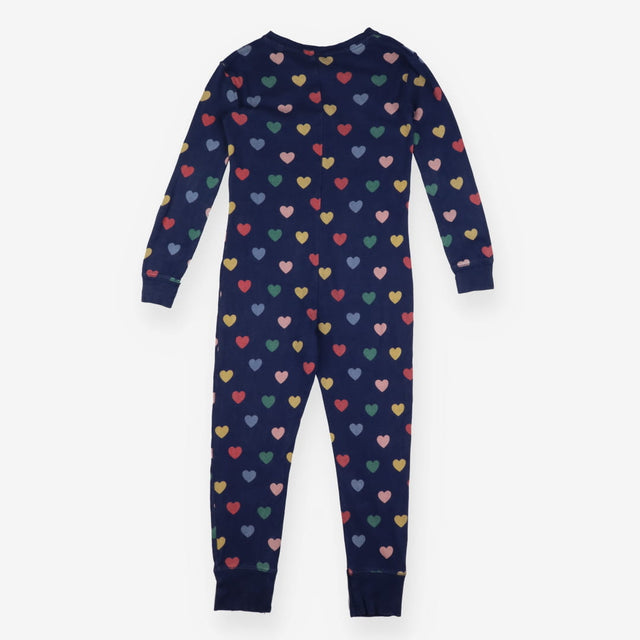 Onesie navy multi coloured hearts