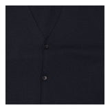 Cardigan Navy Button Front Long Sleeve Minimal Kni