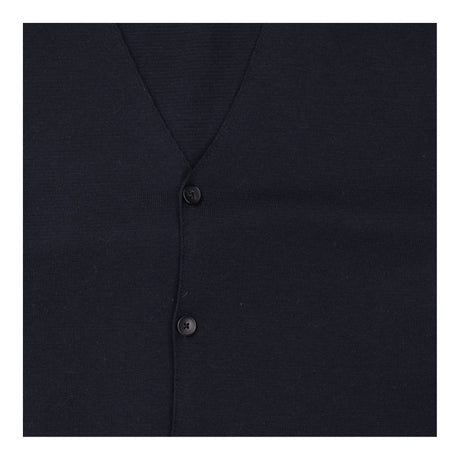 Cardigan Navy Button Front Long Sleeve Minimal Kni