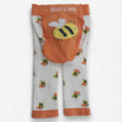Leggings Knit White Orange Bumble Bee