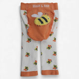 Leggings Knit White Orange Bumble Bee