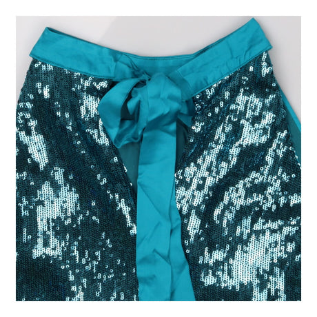 Teal Liquid Sequin Halter Top – Draped Party Style