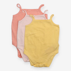 Bodysuit vest pink yellow 3 pack