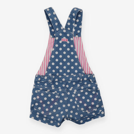 Dungarees shortie blue small white spots