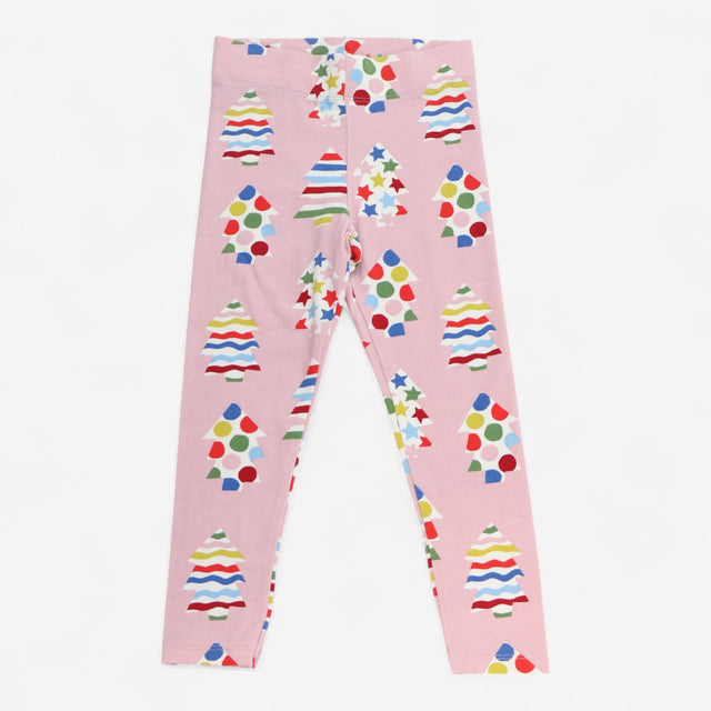 Leggings Pink with Multicoloured Christmas Trees