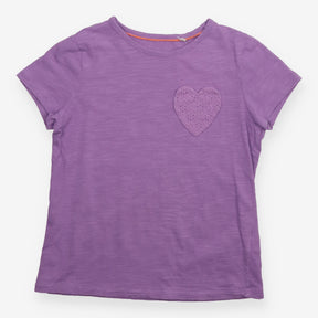 Purple t-shirt with heart pocket