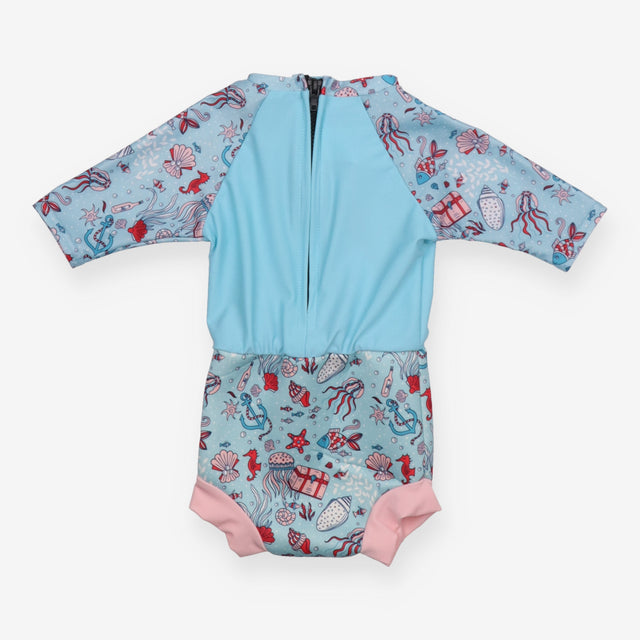 Happy Nappy Swimsuit Blue Underwater Treasure