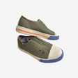 Khaki laceless canvas slipon shoes