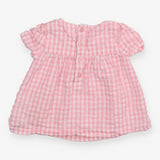 Pink Gingham Dress with Butterflies