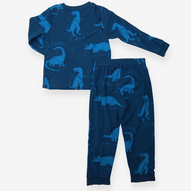 Pyjamas fleece blue bright blue dinos