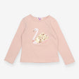 T-Shirt Long Sleeve Pink Sequin Swan
