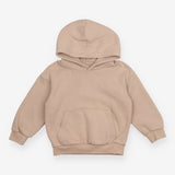 Hoodie Beige Front Pocket Plain