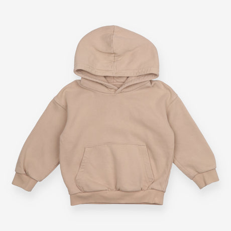 Hoodie Beige Front Pocket Plain
