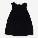 Black Cord Pinafore Floral Lined