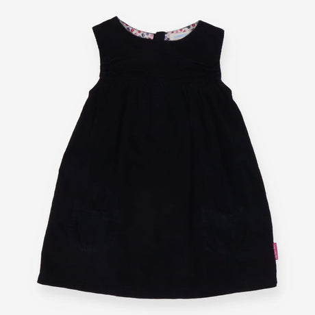 Black Cord Pinafore Floral Lined