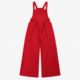 Jumpsuit Burgundy Wide Leg Overall Style with Fron