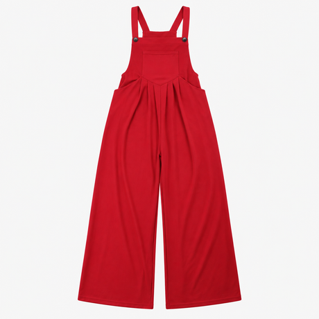 Jumpsuit Burgundy Wide Leg Overall Style with Fron