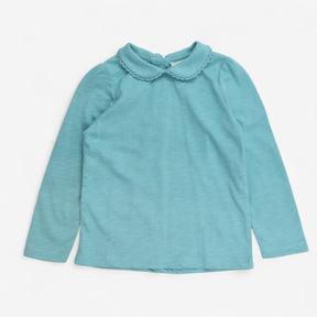 Tee collar LS green popper back