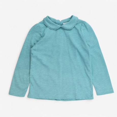 Tee collar LS green popper back