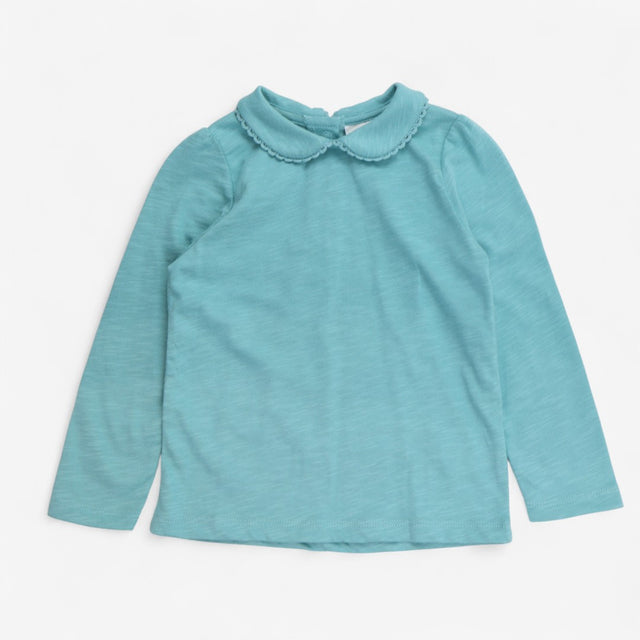 Tee collar LS green popper back