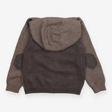 Brown Knit Zip Hoodie