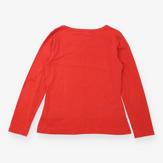 Long Sleeve Top Red Organic Cotton Easel Jersey