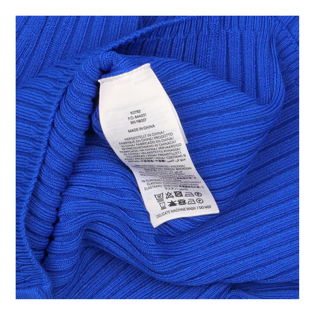 Cardigan Cobalt Blue Ribbed V Neck Button Front Cr