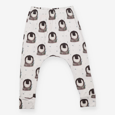 Harem Legging White with Penguins Faces Prints