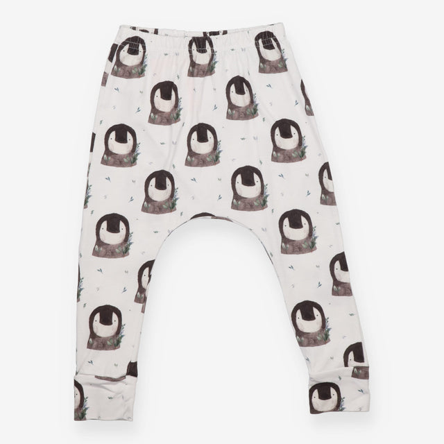 Harem Legging White with Penguins Faces Prints