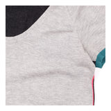 Grey Colour-Block Wool Blend Knitted T-Shirt
