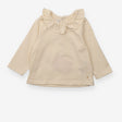 T-Shirt Long Sleeve Ruffle Collar Cream