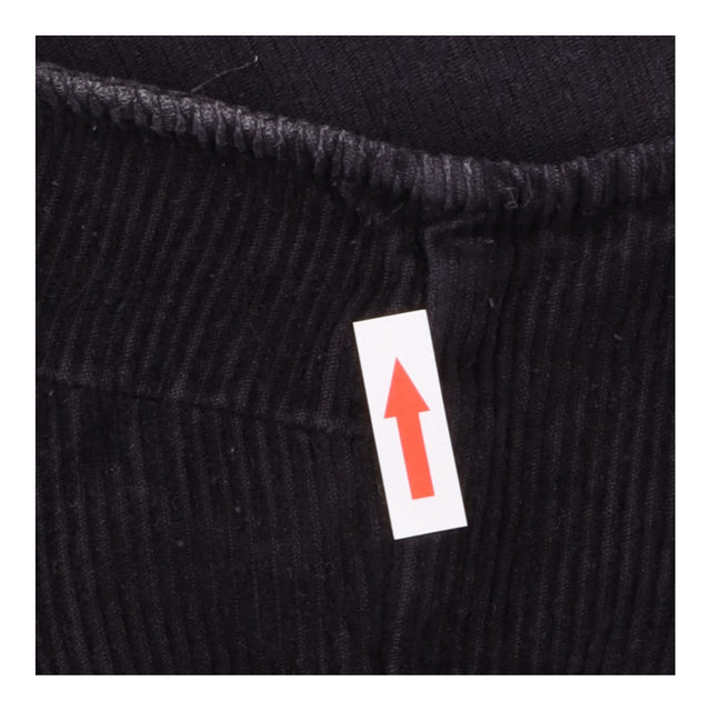 Cotton Corduroy V Neck Pinafore Mini Dress Black