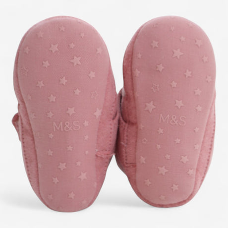 Pram shoes pink fleece lined