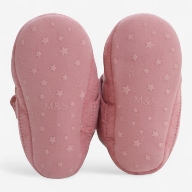 Pram shoes pink fleece lined