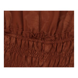 Terracotta Rust Floral Jacquard Puff Sleeve Jumpsu