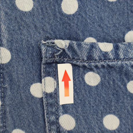 Jumpsuit Denim Collared White Spotted