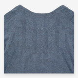 Teal Marl 100% Cotton Cable Knit Long Sleeve Mater