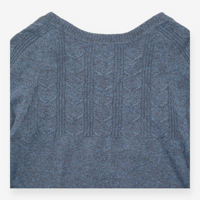 Teal Marl 100% Cotton Cable Knit Long Sleeve Mater