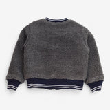 Bomber Jacket Reversible Grey Teddy and Navy