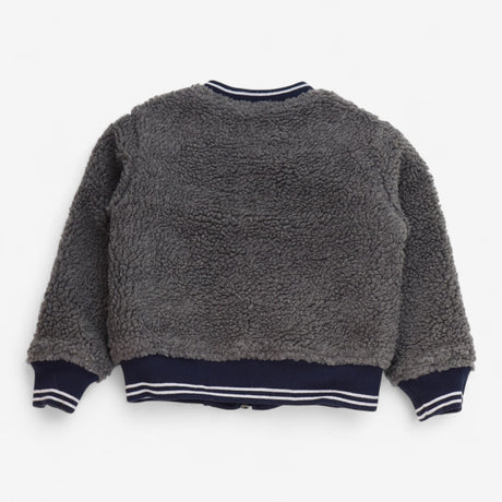 Bomber Jacket Reversible Grey Teddy and Navy