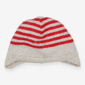 Winter hat grey red stripe
