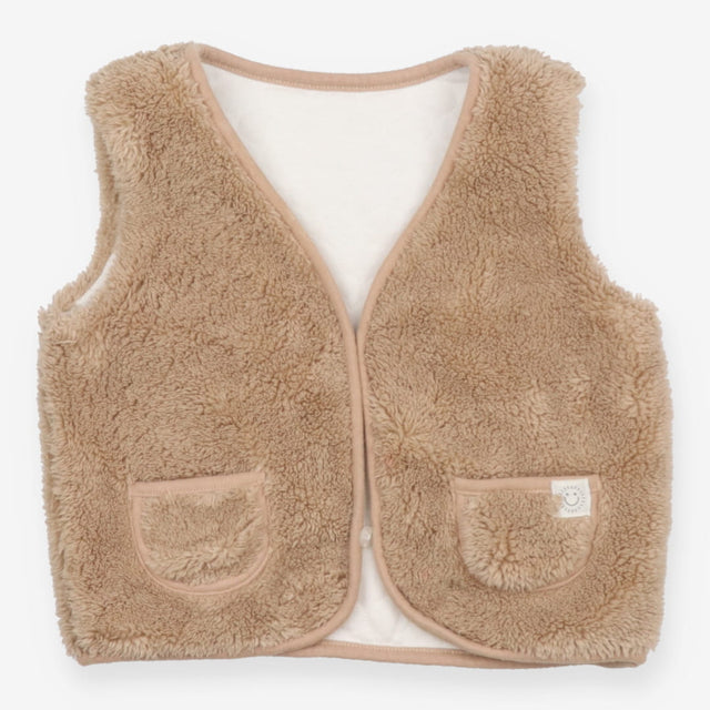 Gilet Brown Faux Fur White Lining