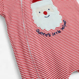 Sleepsuit Christmas Zipped Red Stripe Santas L