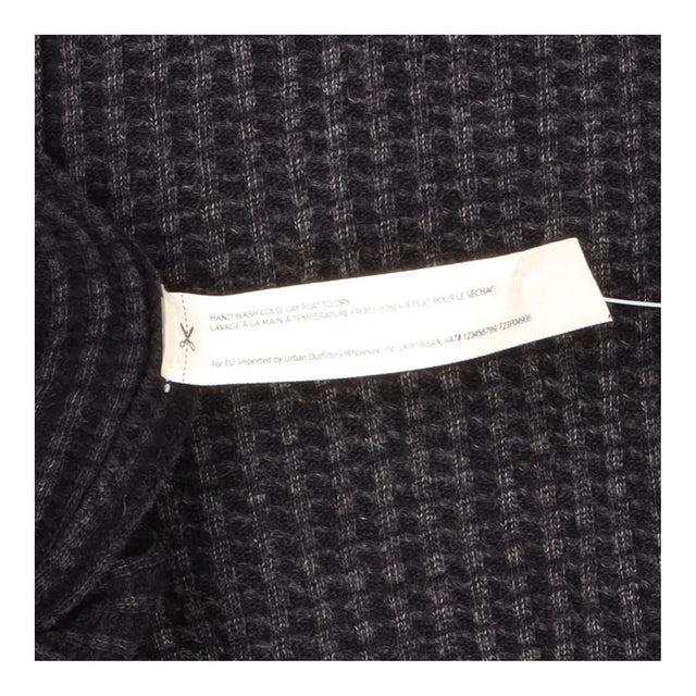 Jumpsuit Black Striped Waffle Cotton Wide Leg