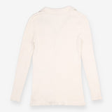 Top Cream Ribbed Knit Polo Maternity V Neck