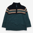 Knit Sweater 1/4 Zipped Black Brown and Emerald