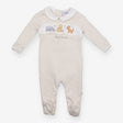 Collared Sleepsuit Beige and Cream Stripes