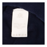 Jumper Navy Blue Fine Knit Crew Neck Button Cuff