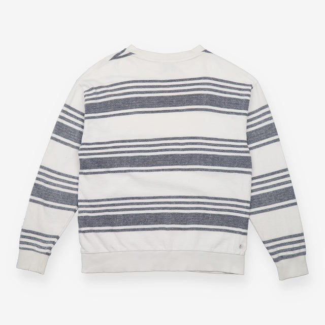 White Striped Crewneck Sweatshirt