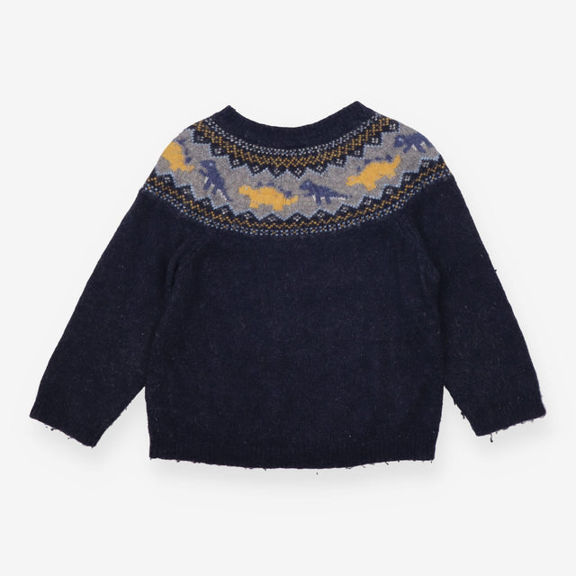 Navy Dinosaur Knit Sweater